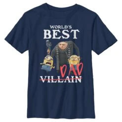 Boy's Despicable Me World's Best Dad Gru And Minions T-Shirt