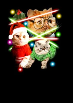 Men's Lost Gods Laser Cats T-Shirt -Fifthsun Shirts 19misc00149a 002 holiday laser cats 78 87 swatch