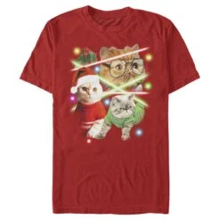 Men's Lost Gods Laser Cats T-Shirt -Fifthsun Shirts 19misc00149a 025 holiday laser cats 78 147 copy
