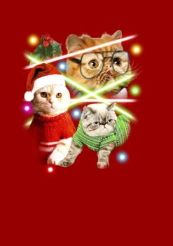 Men's Lost Gods Laser Cats T-Shirt -Fifthsun Shirts 19misc00149a 025 holiday laser cats 78 147 swatch