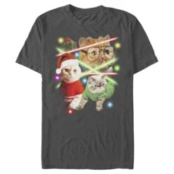 Men's Lost Gods Laser Cats T-Shirt -Fifthsun Shirts 19misc00149a 029 holiday laser cats 78 147 copy