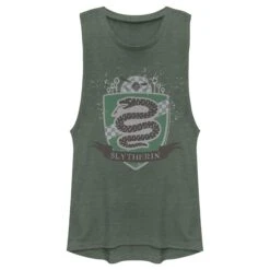 Junior's Harry Potter Slytherin House Shield Festival Muscle Tee