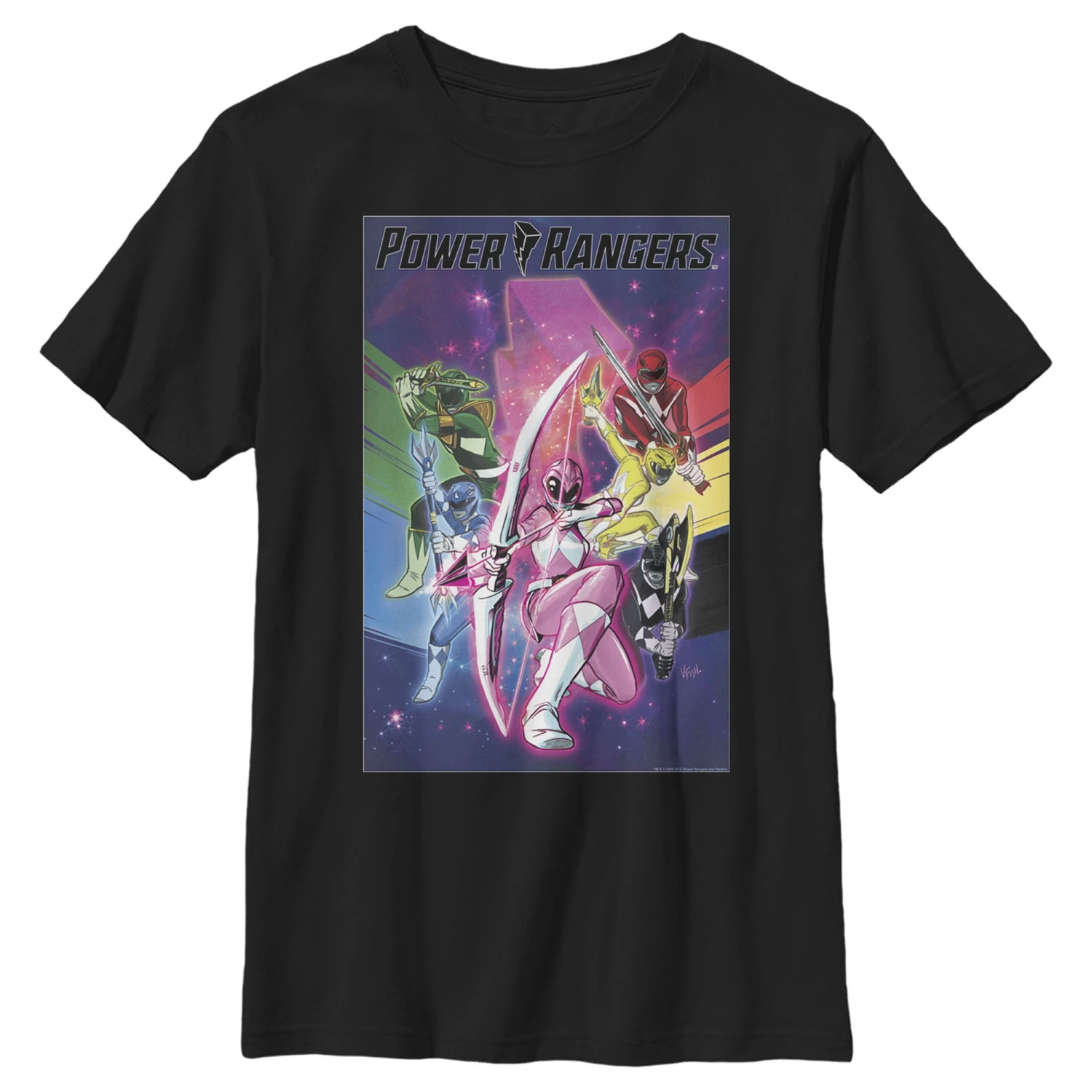 Boy's Power Rangers Rainbow Poster T-Shirt 3 Boy's Power Rangers Rainbow Poster T-Shirt