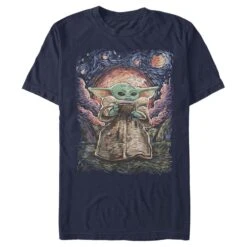Men's Star Wars: The Mandalorian The Child Starry Night T-Shirt 28 Men's Star Wars: The Mandalorian The Child Starry Night T-Shirt -Fifthsun Shirts 20STMD00075A 062 Sipping Starries 04 149 copy