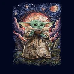 Men's Star Wars: The Mandalorian The Child Starry Night T-Shirt 34 Men's Star Wars: The Mandalorian The Child Starry Night T-Shirt -Fifthsun Shirts 20STMD00075A 062 Sipping Starries 04 149 swatch