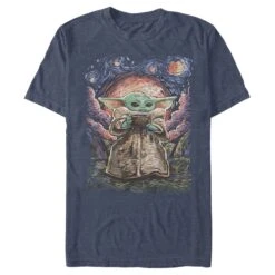 Men's Star Wars: The Mandalorian The Child Starry Night T-Shirt 27 Men's Star Wars: The Mandalorian The Child Starry Night T-Shirt -Fifthsun Shirts 20STMD00075A 074 Sipping Starries 04 149 copy