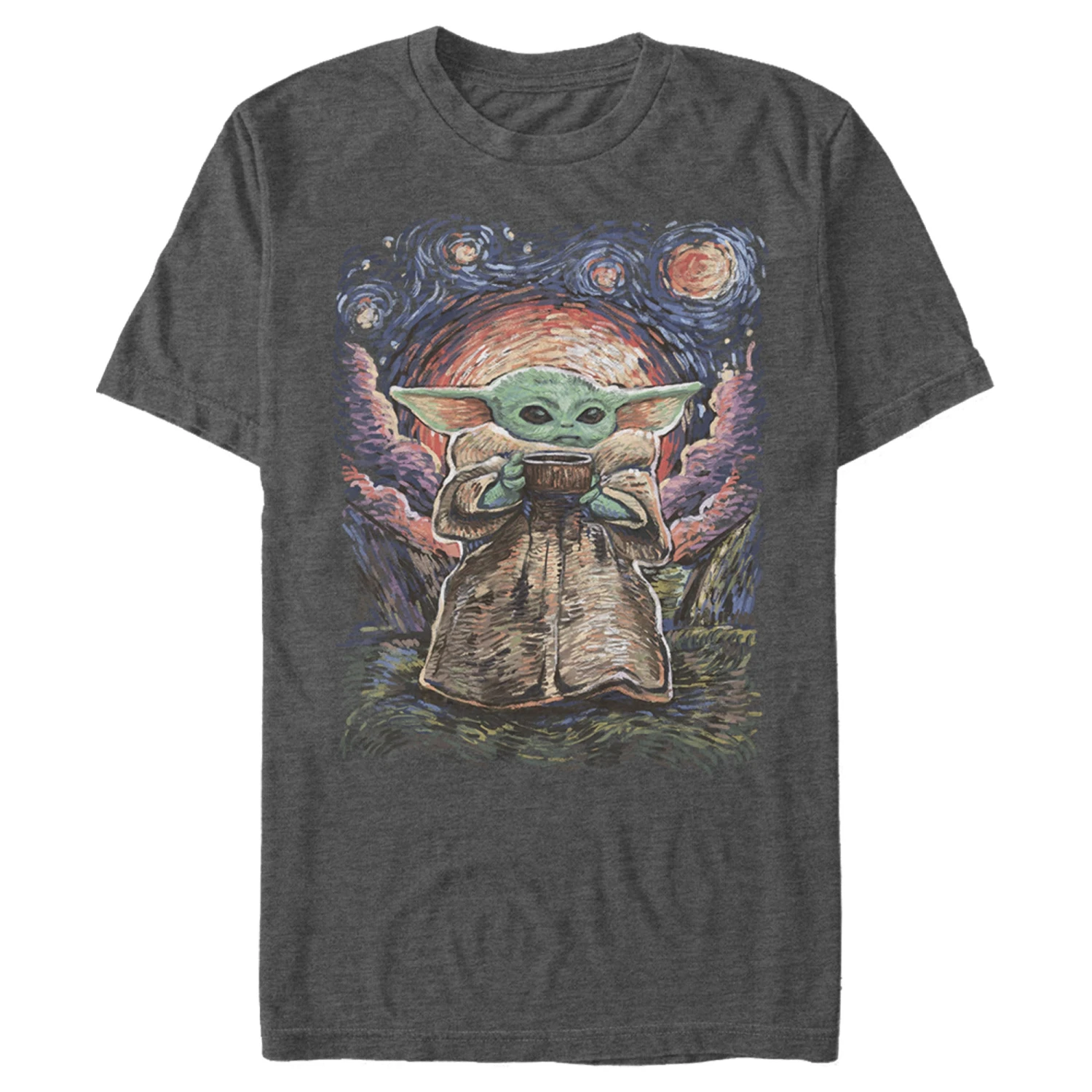 Men's Star Wars: The Mandalorian The Child Starry Night T-Shirt 6 Men's Star Wars: The Mandalorian The Child Starry Night T-Shirt - Image 4