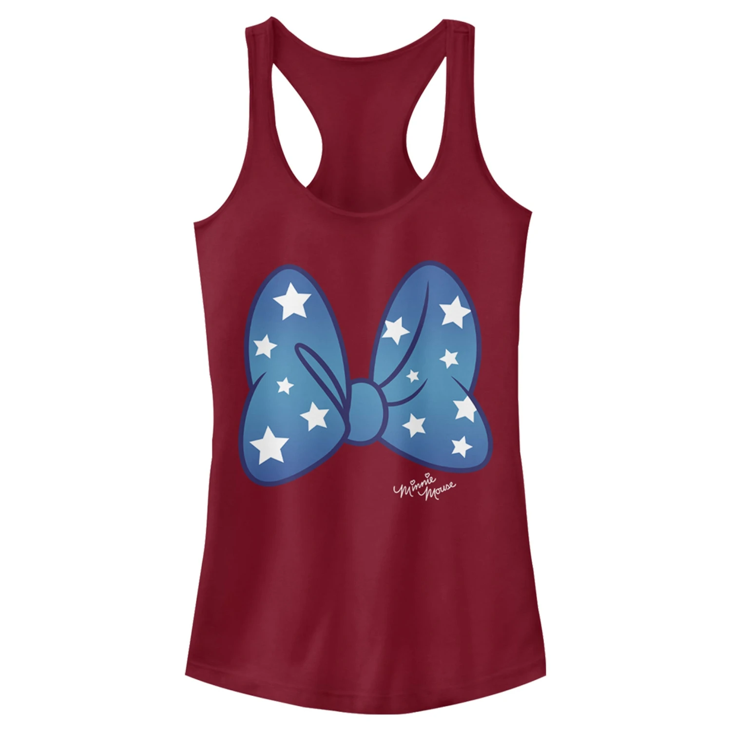 Junior's Mickey & Friends Minnie Starry Bow Racerback Tank Top 3 Junior's Mickey & Friends Minnie Starry Bow Racerback Tank Top