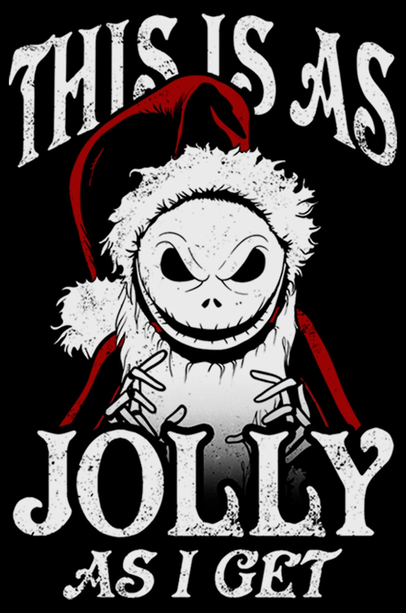 Junior's The Nightmare Before Christmas This Is As Jolly As I Get T-Shirt 4 Junior's The Nightmare Before Christmas This Is As Jolly As I Get T-Shirt - Image 2