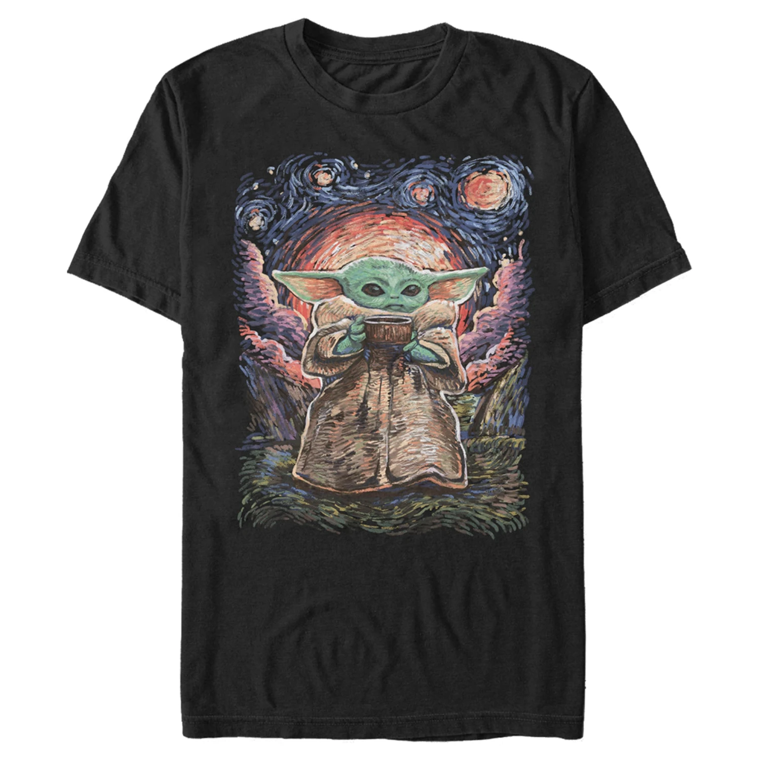 Men's Star Wars: The Mandalorian The Child Starry Night T-Shirt 10 Men's Star Wars: The Mandalorian The Child Starry Night T-Shirt - Image 8