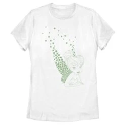 Women's Peter Pan St. Patrick's Day Tinkerbell Pinch Proof Pixie T-Shirt -Fifthsun Shirts 20tink00028a 003 tink clovers 107 copy