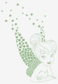 Women's Peter Pan St. Patrick's Day Tinkerbell Pinch Proof Pixie T-Shirt -Fifthsun Shirts 20tink00028a 003 tink clovers 107 swatch