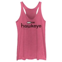 Women's Marvel Hawkeye Black And White Logo Racerback Tank Top -Fifthsun Shirts 21MFHE00001C 020 Hawkeye Black Logo 172 175 copy