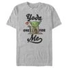 Men's Star Wars Valentine's Day Yoda One For Me Cartoon T-Shirt