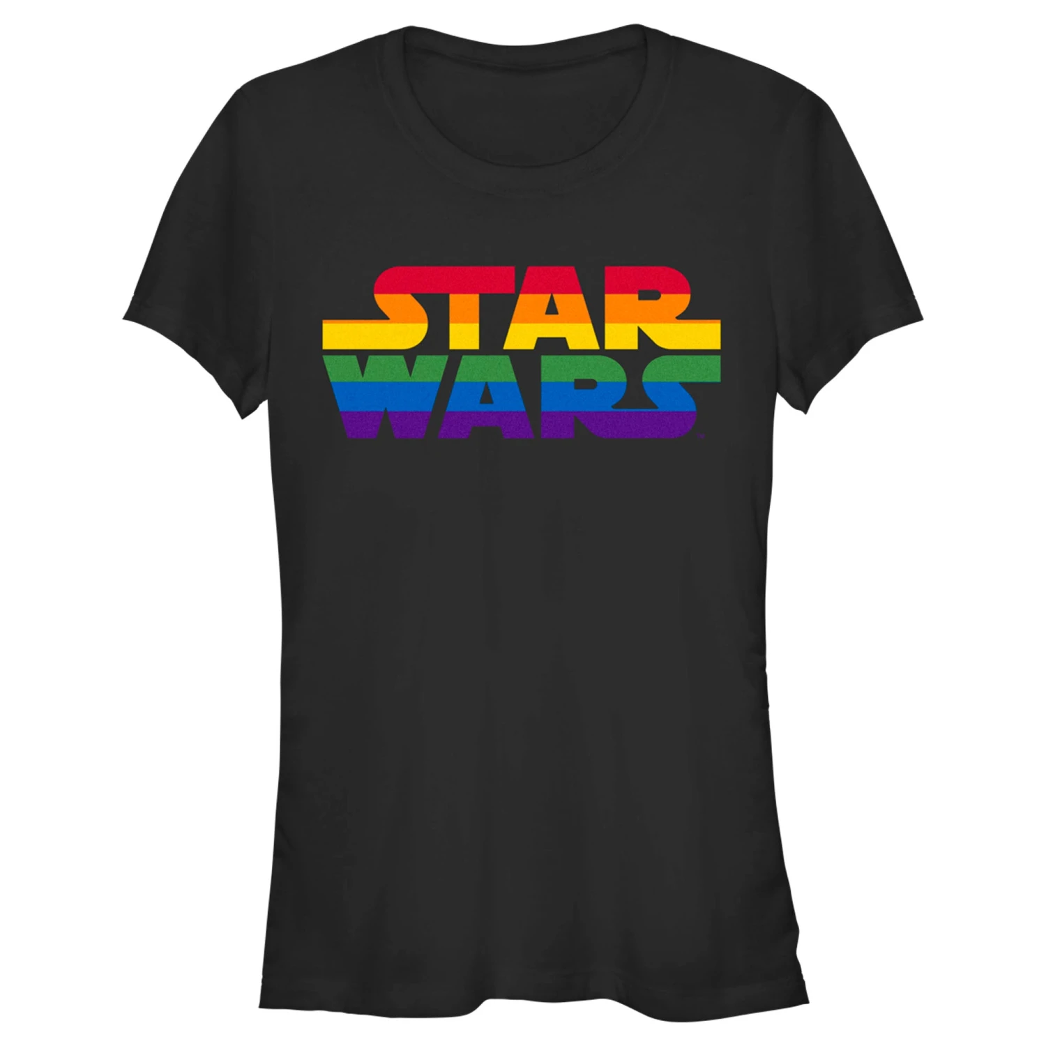 Junior's Star Wars Pride Rainbow Stripe Classic Logo T-Shirt 3 Junior's Star Wars Pride Rainbow Stripe Classic Logo T-Shirt