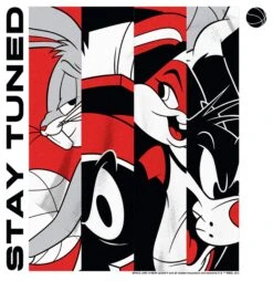 Boy's Space Jam: A New Legacy Stay Tuned Panels Red And Black T-Shirt -Fifthsun Shirts 21WBST00029A 005 Panel Squad 141 swatch