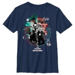 Boy's Marvel Doctor Strange In The Multiverse Of Madness Wanda And Strange Glitch T-Shirt
