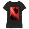 Girl's The Batman Red And Black Silhouette Side Profile T-Shirt