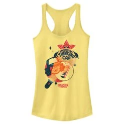 Junior's Stranger Things Put On Your Thinking Cap Racerback Tank Top