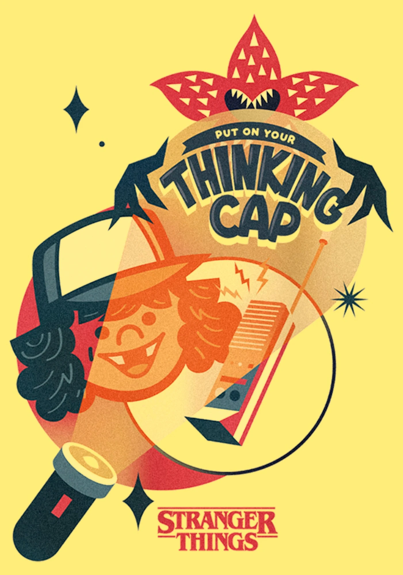 Junior's Stranger Things Put On Your Thinking Cap Racerback Tank Top 4 Junior's Stranger Things Put On Your Thinking Cap Racerback Tank Top - Image 2