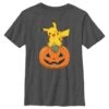 Boy's Pokemon Halloween Pikachu Jack-O'-Lantern T-Shirt -Fifthsun Shirts 22pmpo01233a 004 pika pumpkin 61 copy