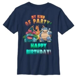 Boy's Pokemon My Kind Of Party Happy Birthday T-Shirt