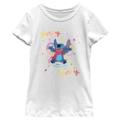Girl's Lilo & Stitch Christmas Merry Merry T-Shirt