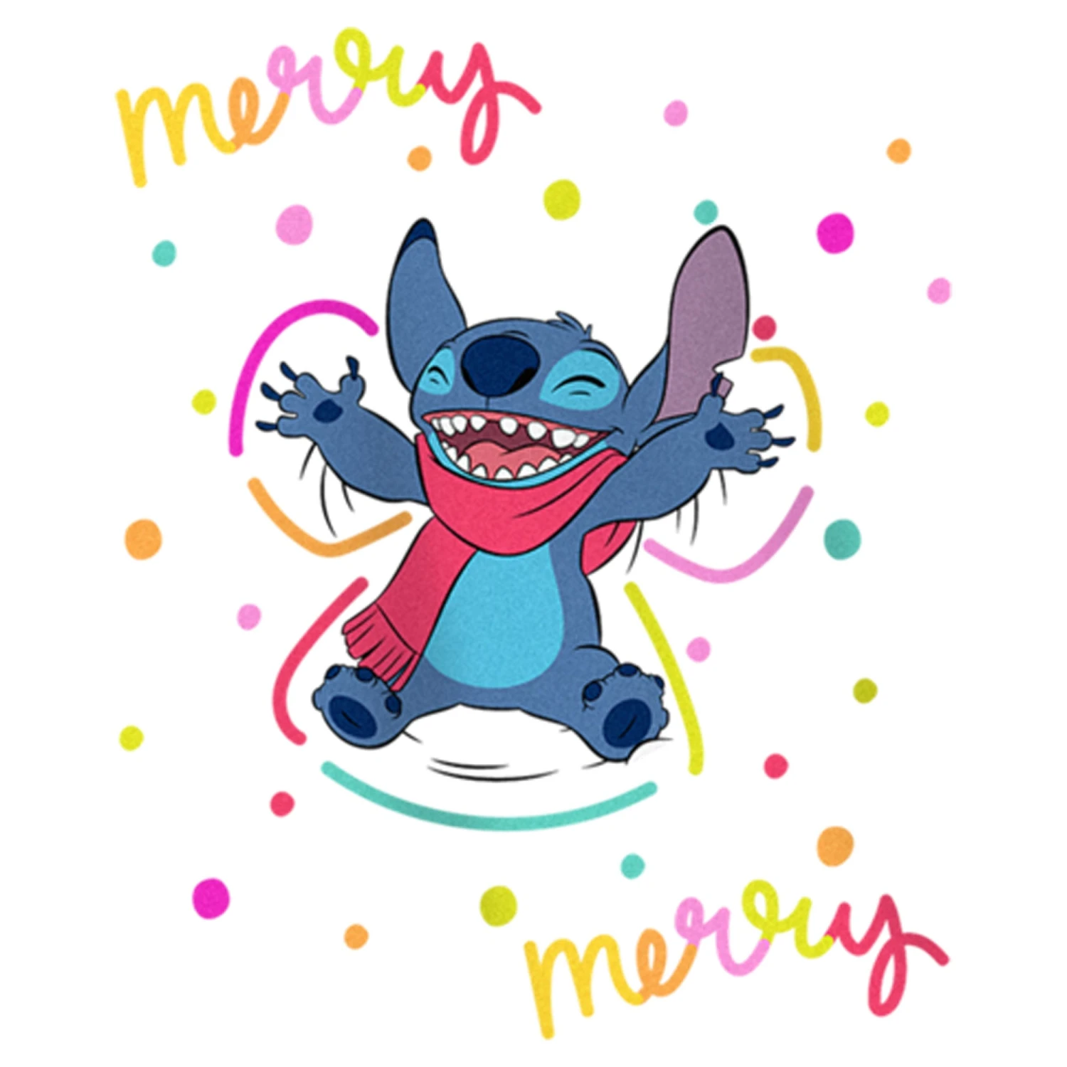 Girl's Lilo & Stitch Christmas Merry Merry T-Shirt 4 Girl's Lilo & Stitch Christmas Merry Merry T-Shirt - Image 2
