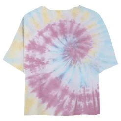 Junior's Mickey & Friends Groovy Hearts And Smilies Logo White T-Shirt -Fifthsun Shirts jrs wash crop tee spiral tie dye blu pnk ly back f37855c2 08e8 4811 81e6 f110306fd3b3